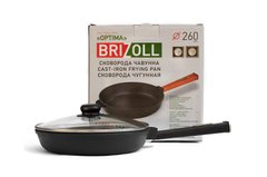 Сковорода чугунна з кришкою Optima-Black 260 х 40 мм Brizoll