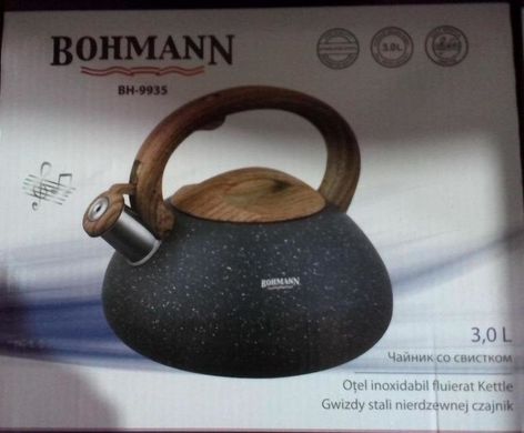 Чайник со свистком Bohmann BH 9935 black - 3л, Черный