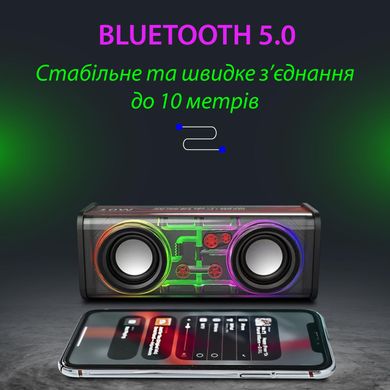 Бездротова колонка Bluetooth V8 2 динаміка на 10 Вт акумулятор і стереозвук