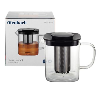 Скляний чайник для заварювання з ситечком Ofenbach KM-100611M - 1 л