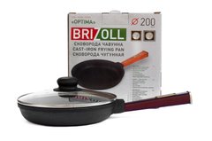 Сковорода чугунна з кришкою Optima-Bordo 200 х 35 мм Brizoll
