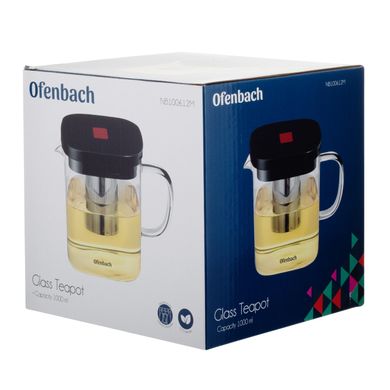 Скляний чайник для заварювання з ситечком Ofenbach KM-100612M - 1 л