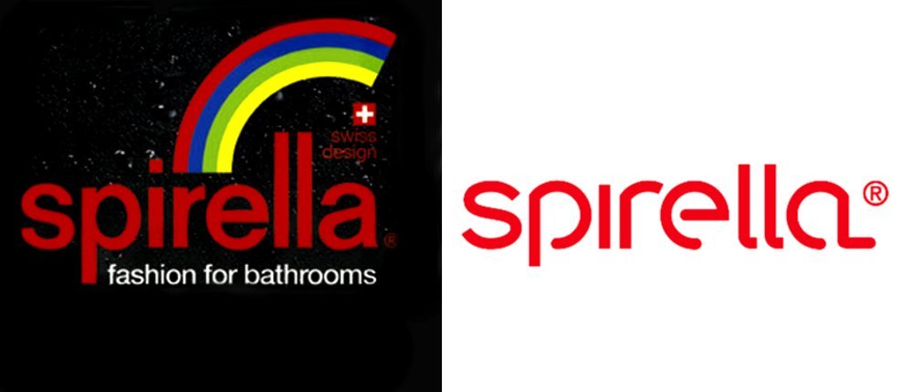 Логотип Spirella (старый и после ребрендинга)