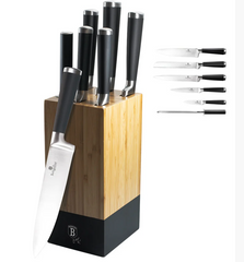 Набор ножей на деревянной подставке Berlinger Haus Black Royal Collection BH-2424 - 7 пр
