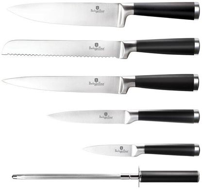 Набір ножів на дерев'яній підставці Berlinger Haus Black Royal Collection BH-2424 - 7 пр.