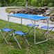 Розкладний туристичний стіл +4 стільці для пікніка, синій