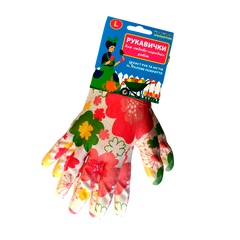 Перчатки для садо-огородных работ Добра Господарочка Цветы 4820086521291 - L