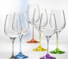 Набір бокалів для вина Bohemia Rainbow 40729/D4641/350 (350 мл, 6 шт)