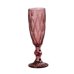 Бокал для шампанского фигурный граненый из толстого стекла набор 6 шт Розовый