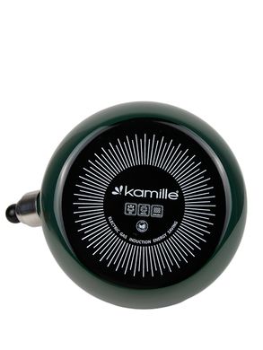 Чайник эмалированный со свистком с черной бакелитовой ручкой Kamille KM-1039D - 2,5 л, зеленый