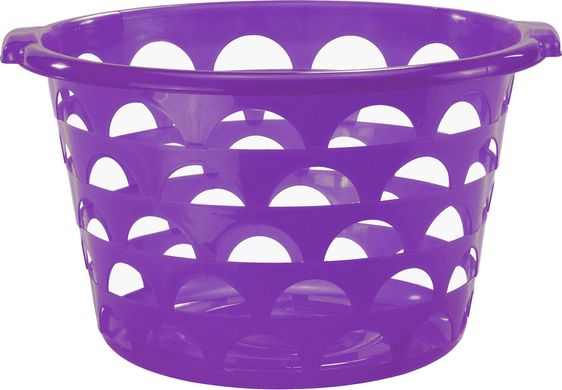 Корзина для белья круглая Ramacciotti Plast 1335/purple - 23 л, COOKIE, фиолетовая, Фиолетовый