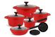 Набор посуды с трехслойным мраморным покрытием Edenberg EB-5647 - 12 пр, красный