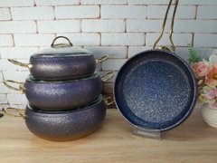 Набір посуду O.M.S. Collection (Туреччина) з а/п-покриттям із 7 (4/3) передом3023 синій