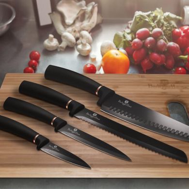 Набір ножів з дошкою для нарізки Berlinger Haus Black Rose Collection BH 2503 - 5 предметів