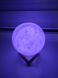 Настольный неоновый 3D ночник-луна от аккумулятора на деревянной подставке с сенсорным переключением MOON LIGHT Atlanfa ART-0162 - 13см