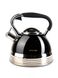 Чайник со свистком и ручкой с покрытием "soft-touch" Kamille KM-0696BL - 2.7 л, черный, Черный