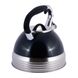 Чайник зі свистком і ручкою з покриттям "soft-touch" Kamille KM-0696BL - 2.7 л, чорний, Чорний