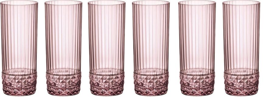 Набір склянок Bormioli Rocco America'20 Lilac Ros (122159BAU021990) - 400 мл, 6 шт