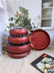 Набор посуды O.M.S. Collection(Турция) с а/п покрытием из 9-ти (5/4) предм. арт. 3024 красный