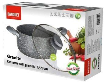 Каструля з кришкою Banquet Granite PR 40051320 - 20х9,5 см