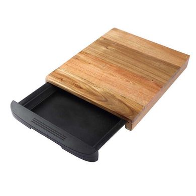 Доска деревянная с пластиковым поддоном для продуктов Bergner Natural Life (BG-4926) - 38х24.5х3.5см