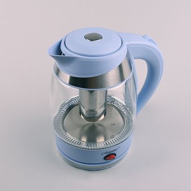 Електричний чайник зі скла із ситечком для заварювання Maestro MR065-г (1.8л) блакитний