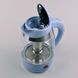 Электрический чайник из стекла с ситечком для заваривания Maestro MR065-г (1.8л) голубой