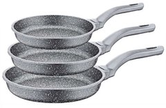 Набор сковородок без крышки OMS 3255 - 3 предмета, серый