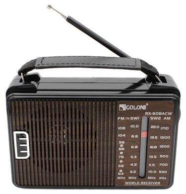 Портативний радіо приймач GOLON RX-A608AC від мережі 220В Коричневий
