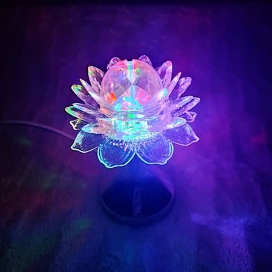 Диско-куля у вигляді нічника квітки (синє, червоне та зелене світло) з підставкою LED Crystal Magic Ball Light Atlanfa AT-W927