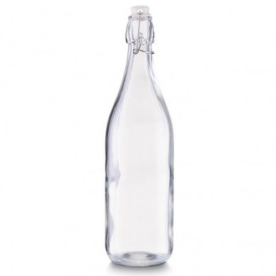 Пляшка із застібкою ZELLER 19713 - 1000 мл., Ø8,5х32см, скло, Прозорий