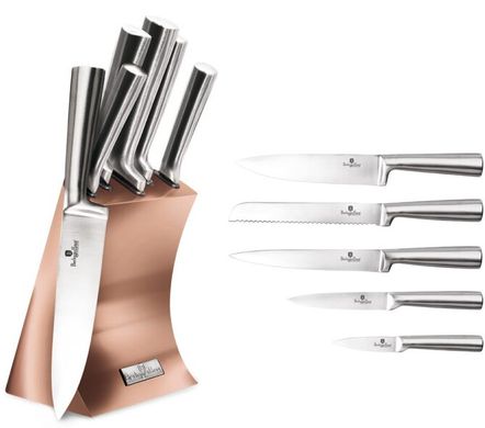 Набір ножів з підставкою Berlinger Haus Metallic Line ROSE GOLD Edition BH-2451 - 6 предметів