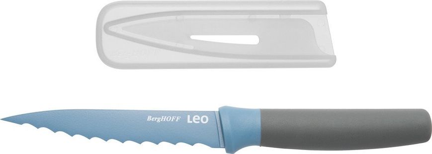 Ніж універсальний із зубчастим лезом та покриттям BERGHOFF LEO (3950114) - 11,5 см, блакитний