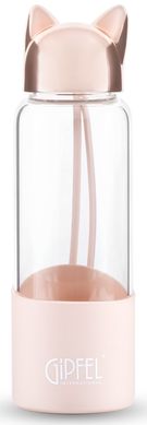 Пляшка для води із боросилікатного скла GIPFEL KITTY 8326 - 350 мл, золотиста