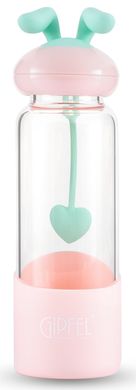 Пляшка для води з боросилікатного скла GIPFEL PAOLA 8323 - 350мл, рожева