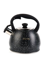 Чайник із нержавіючої сталі зі свистком із мармуровим покриттям Kamille KM-1072BL - 2 л, чорний мармур