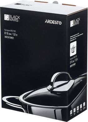 Кастрюля со стеклянной крышкой Ardesto Black Mars (AR0718S) - 1.8 л