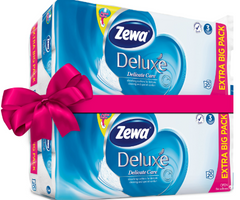 Туалетная бумага Zewa Deluxe Delicate Care 150 отрывов 3 слоя 20+20 рулонов (7322540593204)