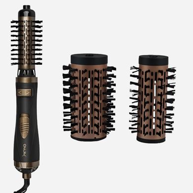 Фен стайлер для волосся 2 в 1 керамічний 1000 Вт поворотна насадка та щітка фен Gemei GM-4825