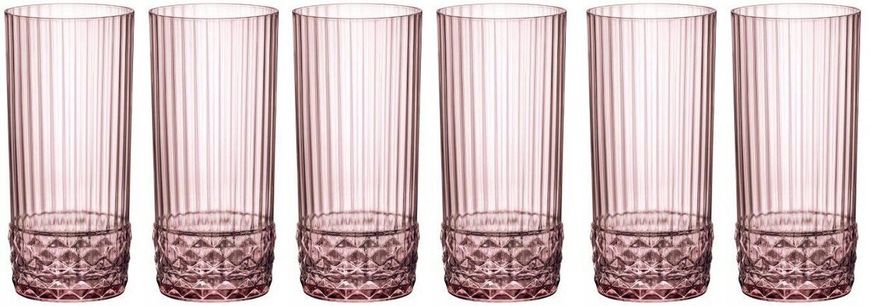 Набор стаканов Bormioli Rocco America'20s Lilac Rose (122155BB9121990) - 480 мл х 6 шт
