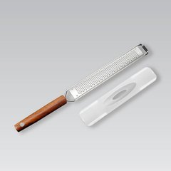 Терка для цедри, сиру, імбиру та горіхів довга з дерев'яною ручкою та чохлом MR1193