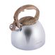 Чайник из нержавеющей стали со свистком Kamille KM-1090 - 2,7 л, ручка "под дерево"