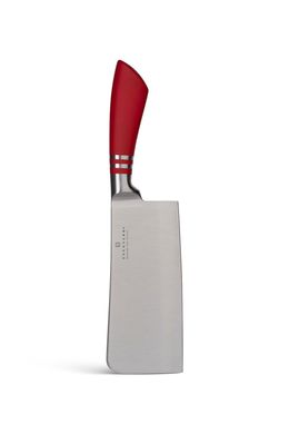 Набір ножів з тесаком, ножицями і мусатом Edenberg EB-907 - 8 пр/червоні ручки