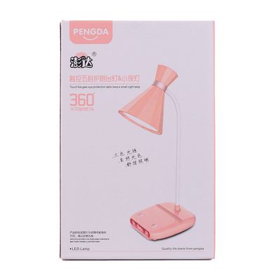 Лампа настільна акумуляторна з USB 3.2 Вт нічник настільний з сенсорним управлінням DM-5062 Рожевий