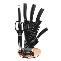Набор ножей на железной подставке Berlinger Haus BLACK ROSE Collection BH-2421 - 8 предметов