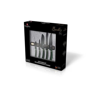Набор ножей с магнитной подставкой Berlinger Haus Emerald Collection BH 2532 - 6 предметов
