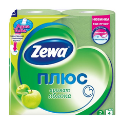 Туалетная бумага ZEWA Плюс аромат яблока 2 слоя 4 рулона (4605331019309)
