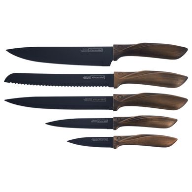 Набор ножей Kamille из нержавеющей стали на подставке KM-5166 - 6пр