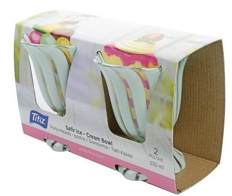 Набір креманок для морозива Titiz Plastik Safir AP-9197 - 230 мл
