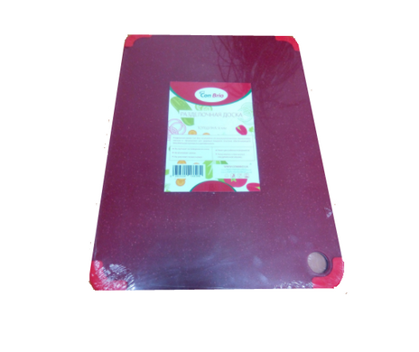Доска разделочная двусторонняя пластиковая с силиконовыми накладками Con Brio CB-628 - 45*33*0.6см
